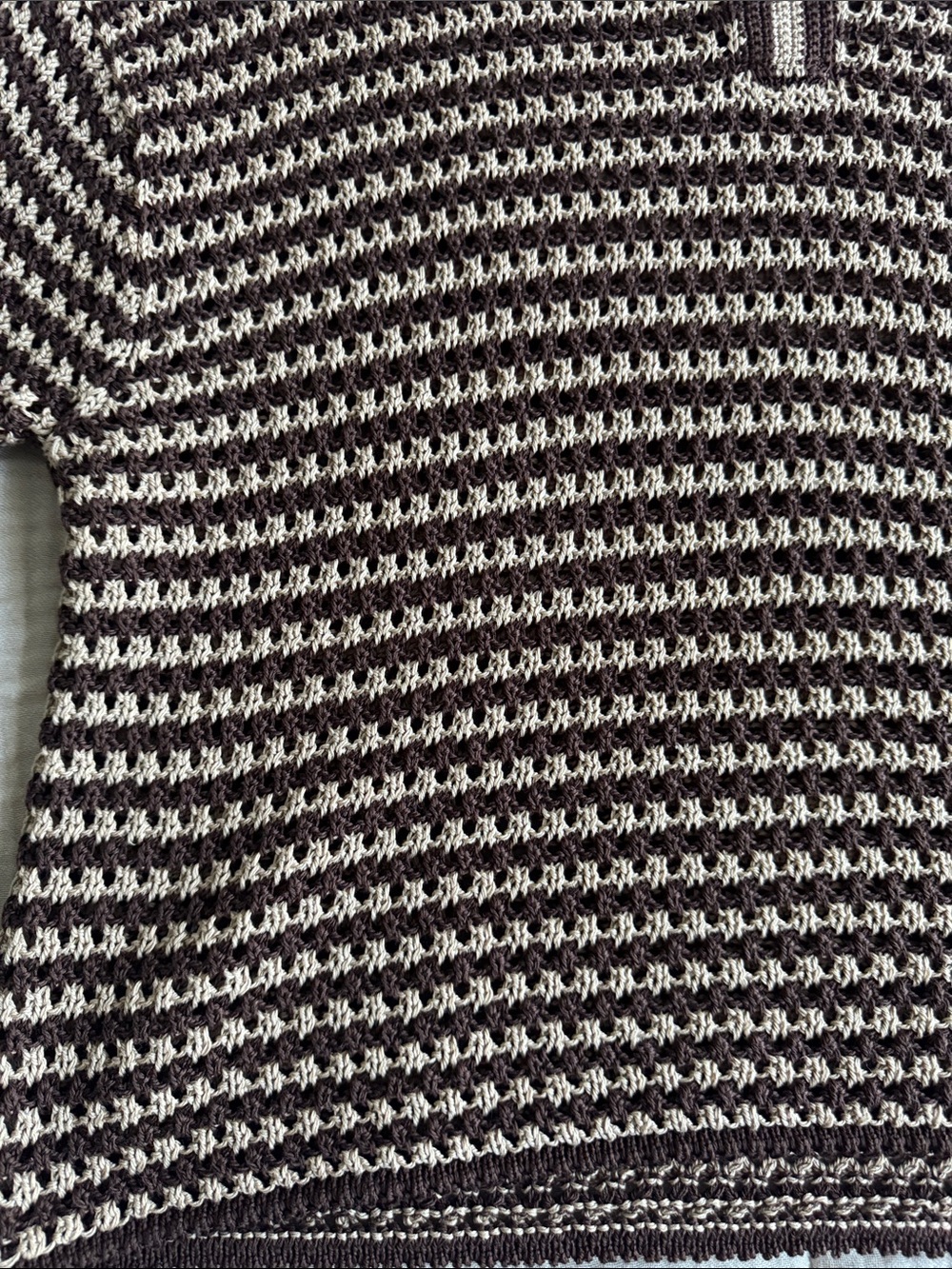 Polo by Ralph Lauren Brown & Cream Striped Knit Polo - Picture 4 of 10